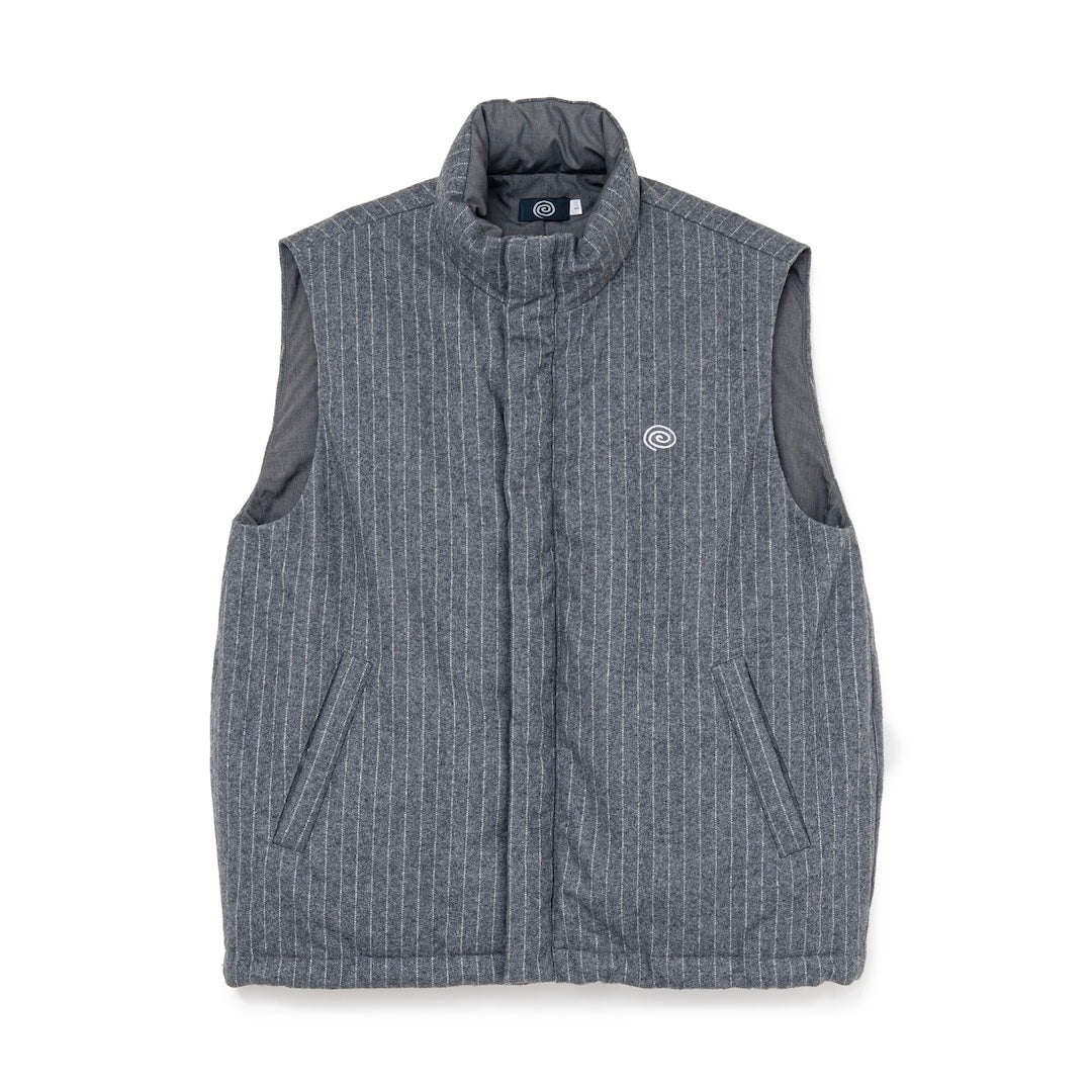 SOL  Pin-Stripe Padded Vest GRAY
