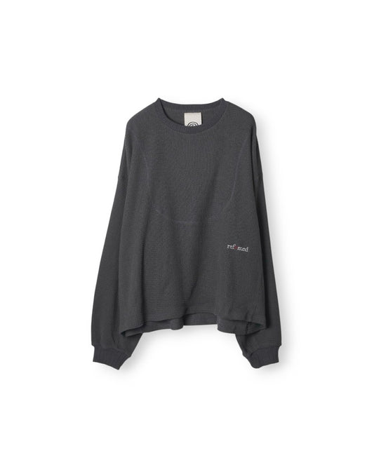 refomed ”GuruGuru” AZEAMI THERMAL TEE CHARCOAL
