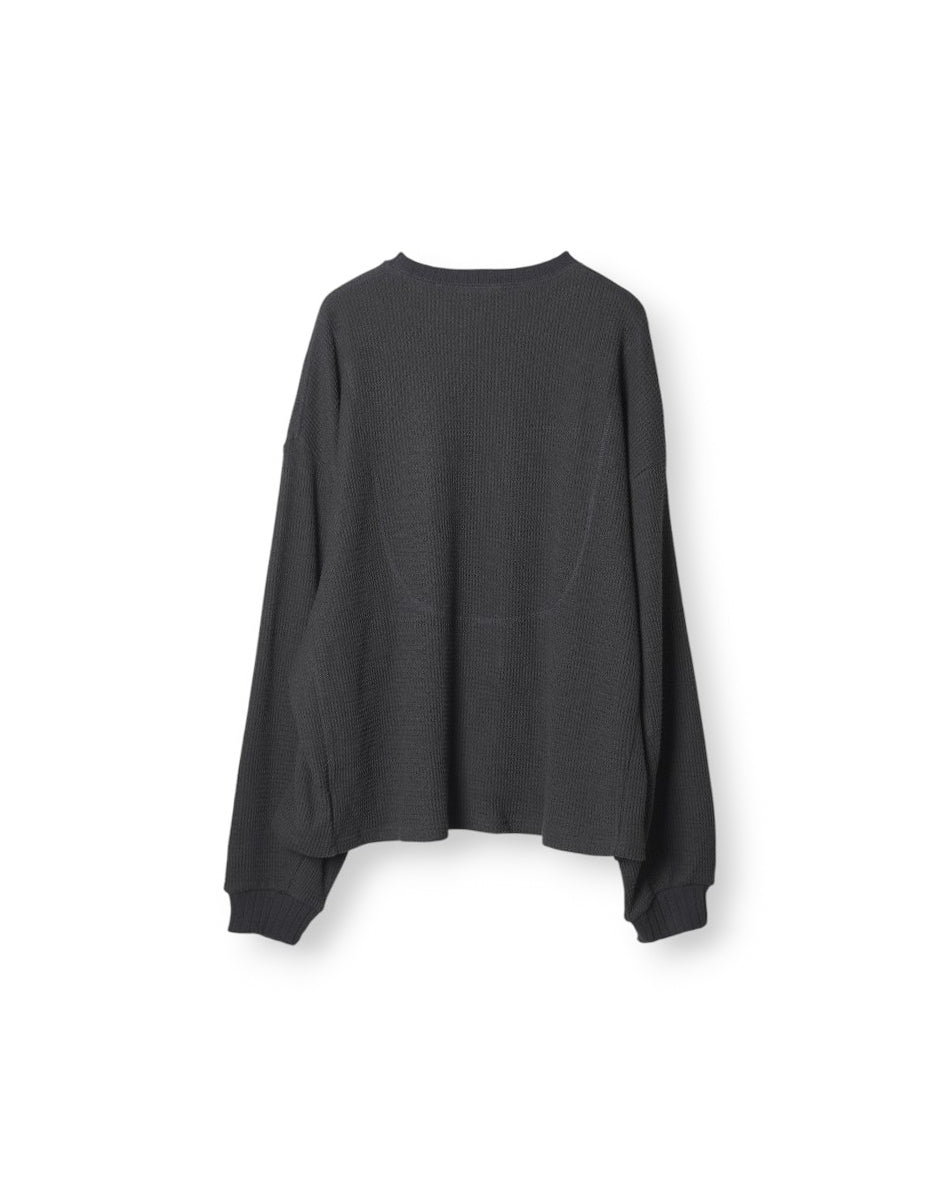 refomed ”GuruGuru” AZEAMI THERMAL TEE CHARCOAL
